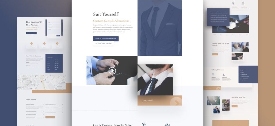 Get a FREE Suit Tailor Layout Pack for Divi