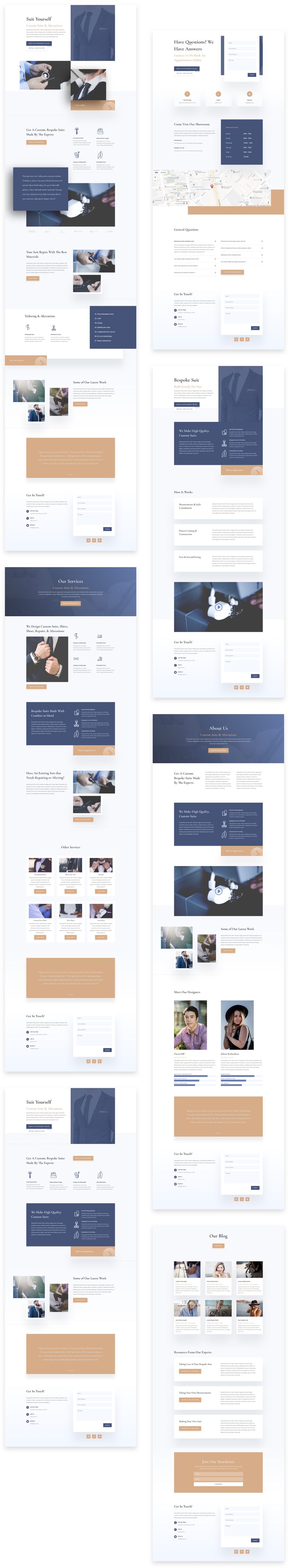 divi suit tailor layout pack