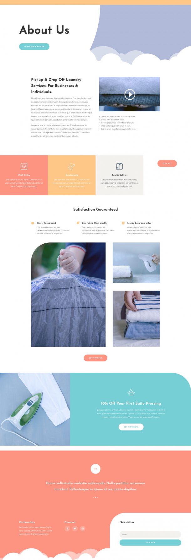 Get a FREE Laundry Service Layout Pack for Divi