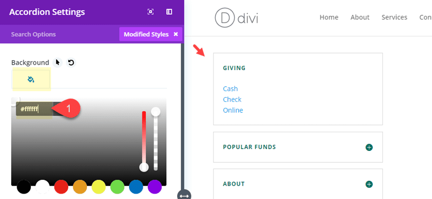 divi pop-out menu