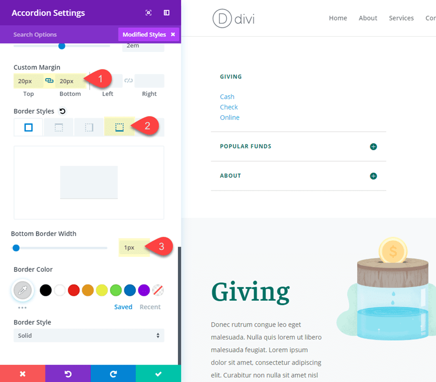 divi pop-out menu