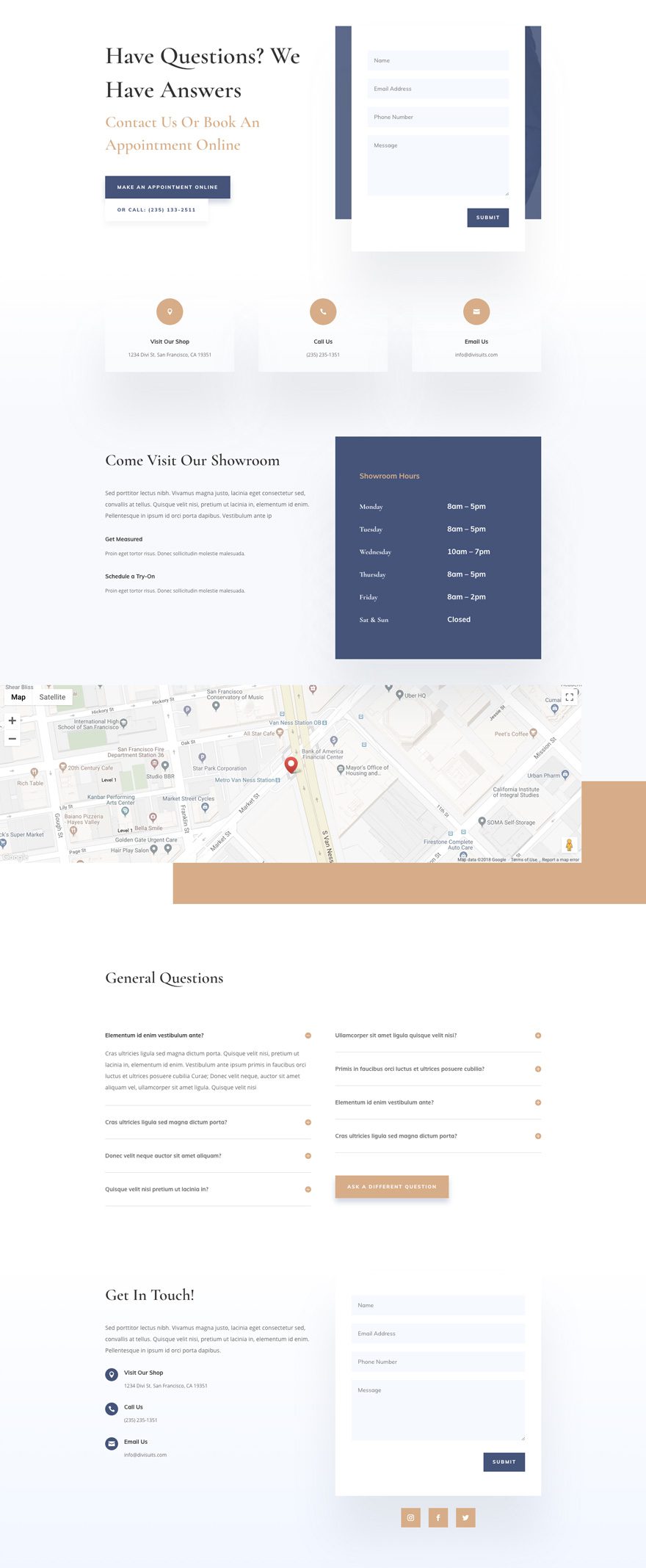 divi suit tailor layout pack