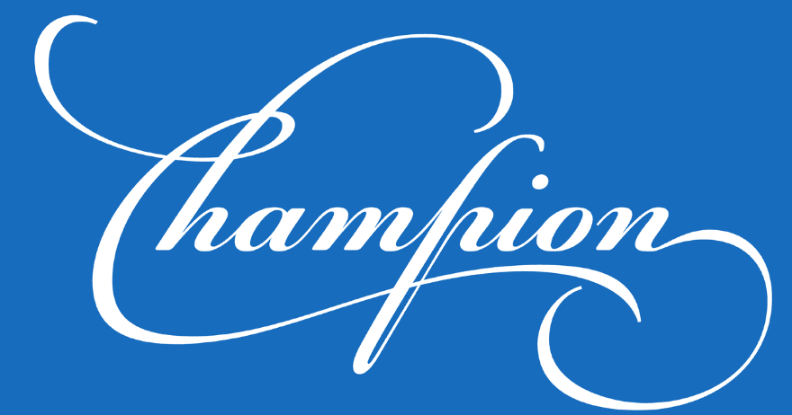 An example of the PF Champion Script Pro font.