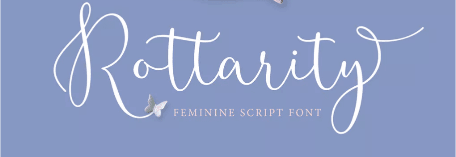 An example of the Rottarity Feminine font.