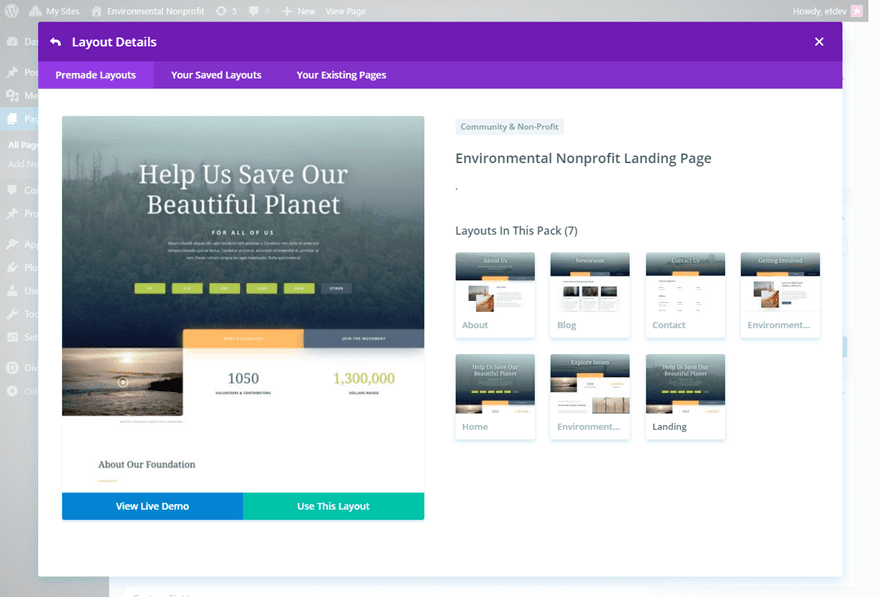 environmental nonprofit layout