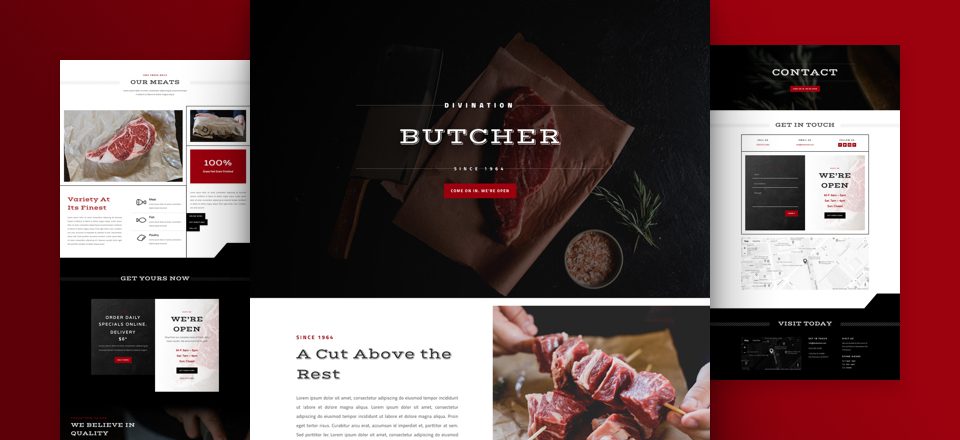 Get a FREE Butcher Layout Pack for Divi