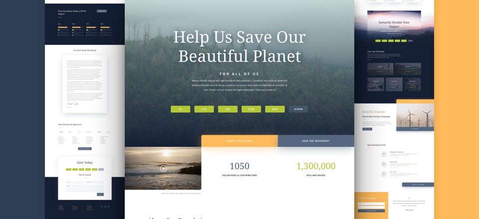Get a FREE Environmental Nonprofit Layout Pack for Divi