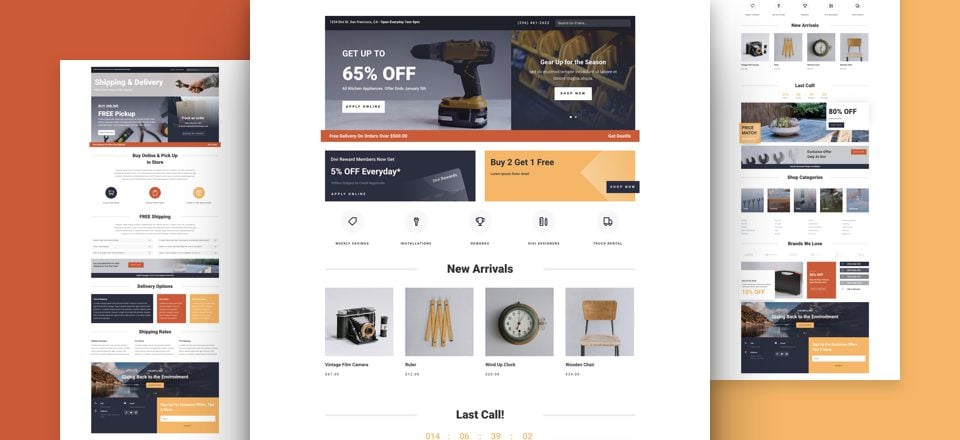 Get a FREE Hardware Store Layout Pack for Divi