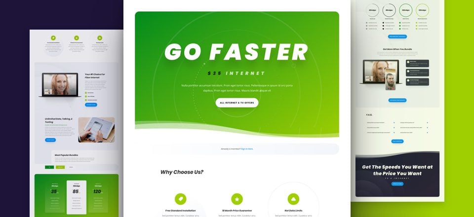 Get a FREE Internet Service Provider Layout Pack for Divi