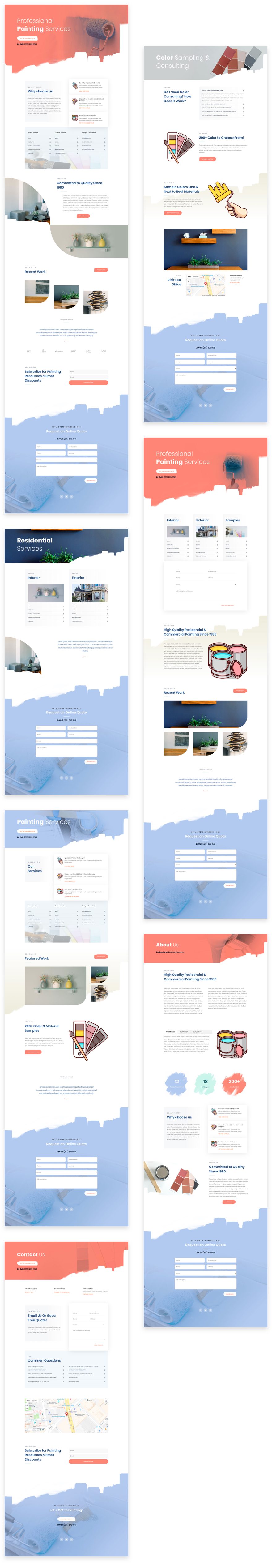 divi painting service layout pack