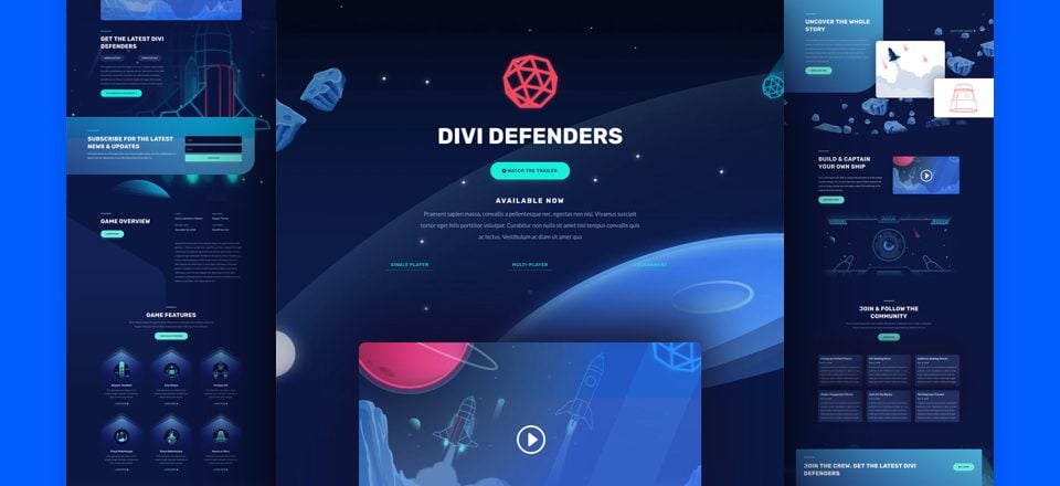 Get a FREE Video Game Layout Pack for Divi