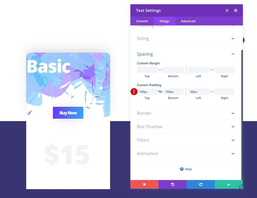 styling a pricing table