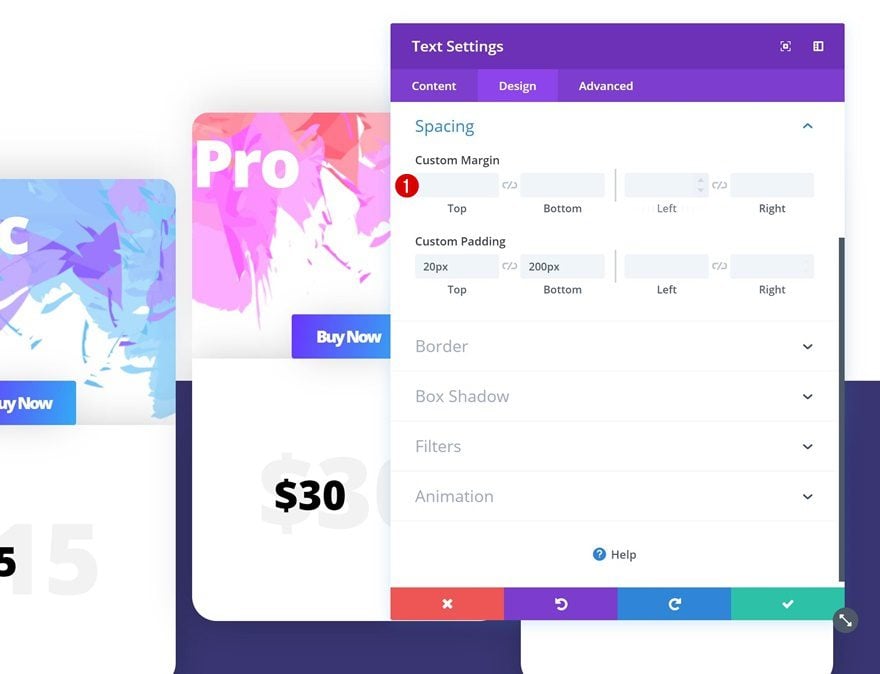 styling a pricing table