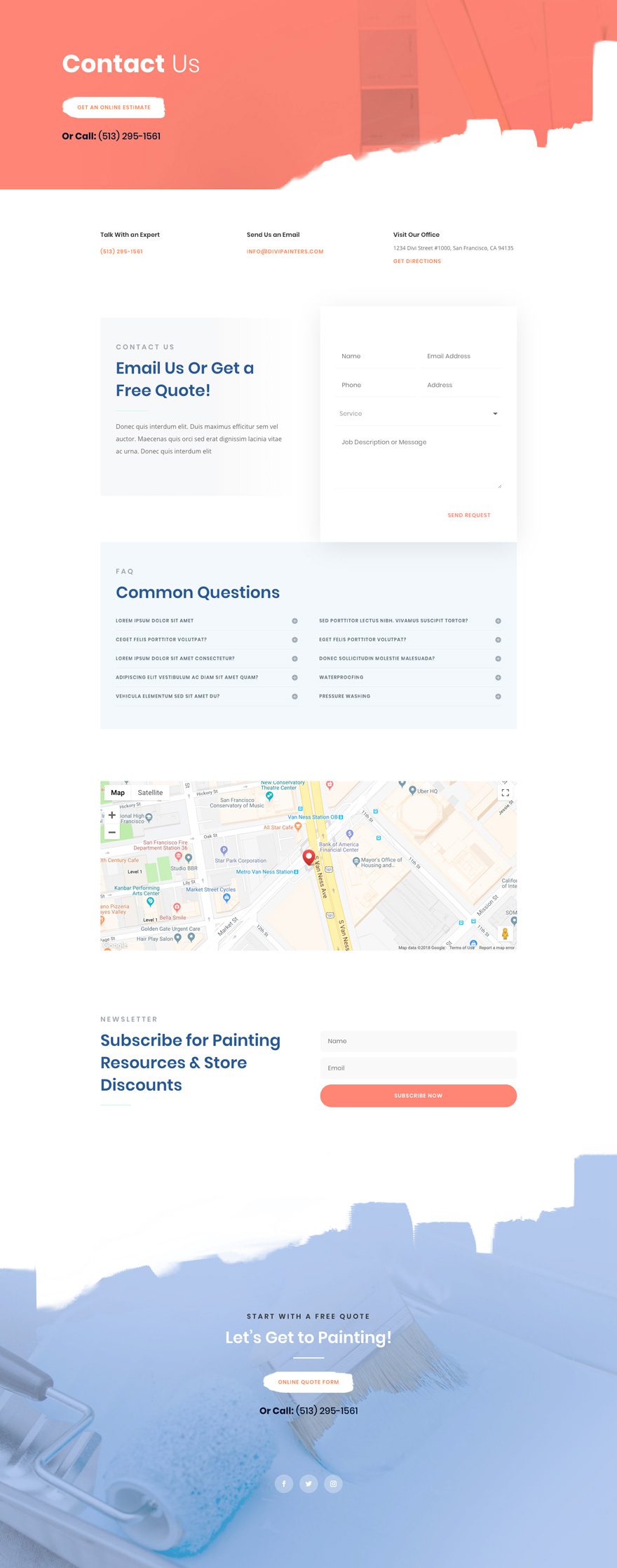 divi painting service layout pack