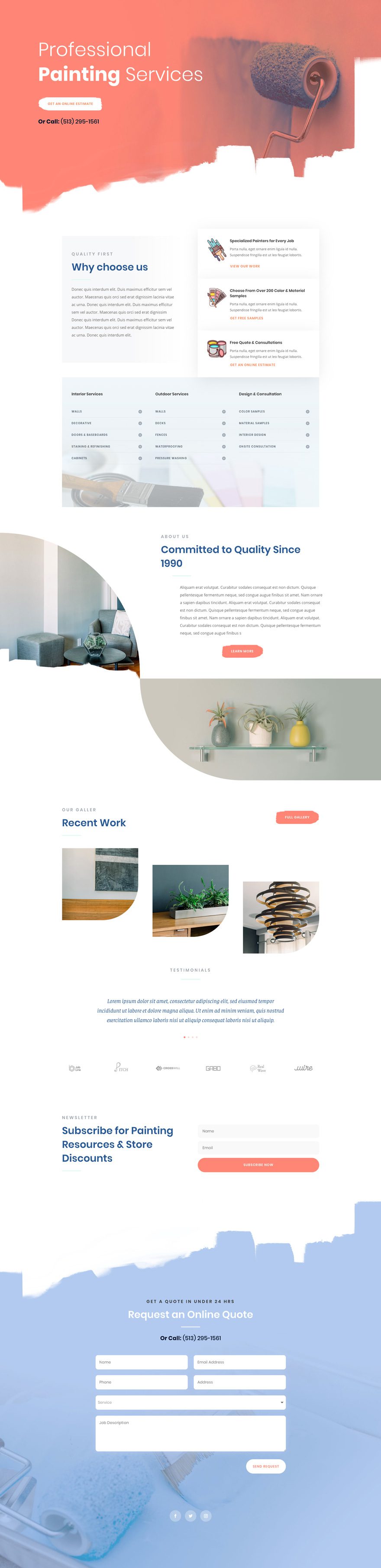 divi painting service layout pack