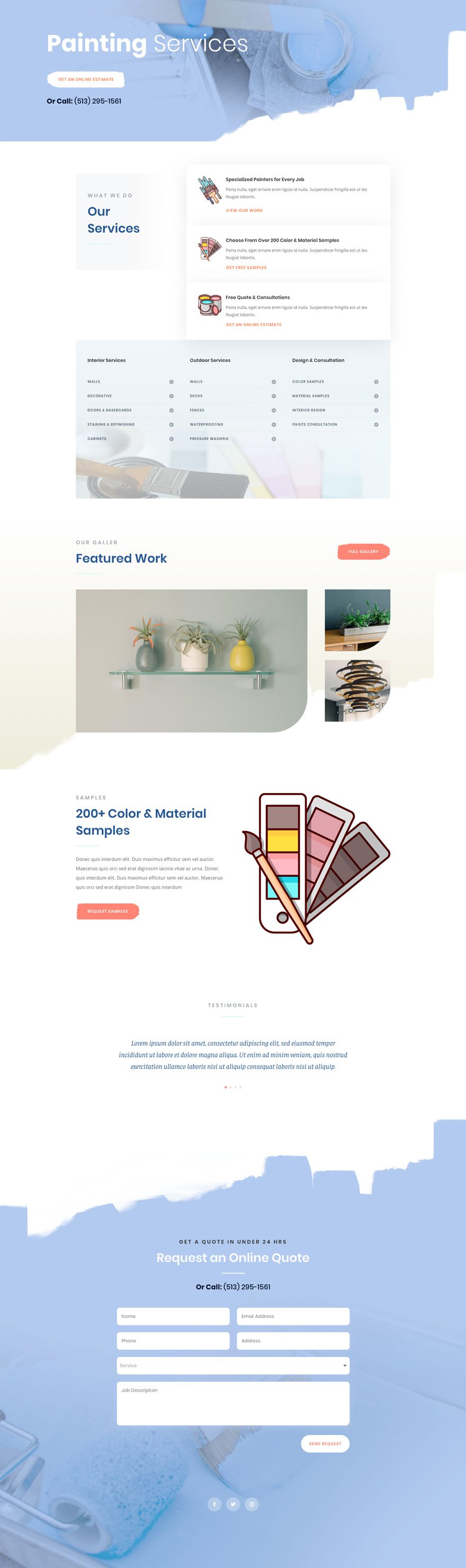 divi painting service layout pack