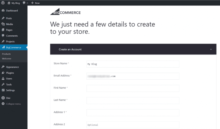 big commerce and wordpress
