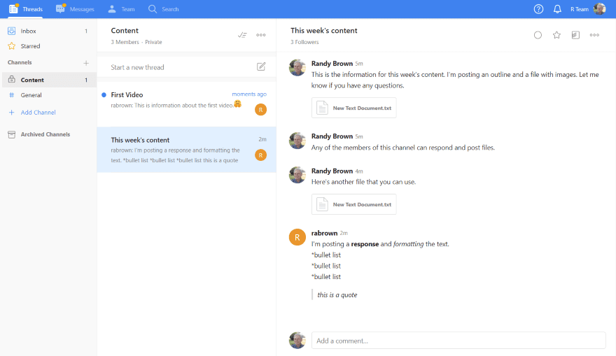 Twist: Organized work communication for flexible teams