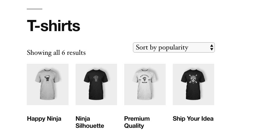 A Category page in WooCommerce.