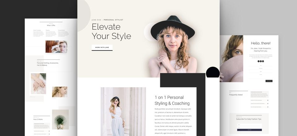Get a FREE Personal Stylist Layout Pack for Divi