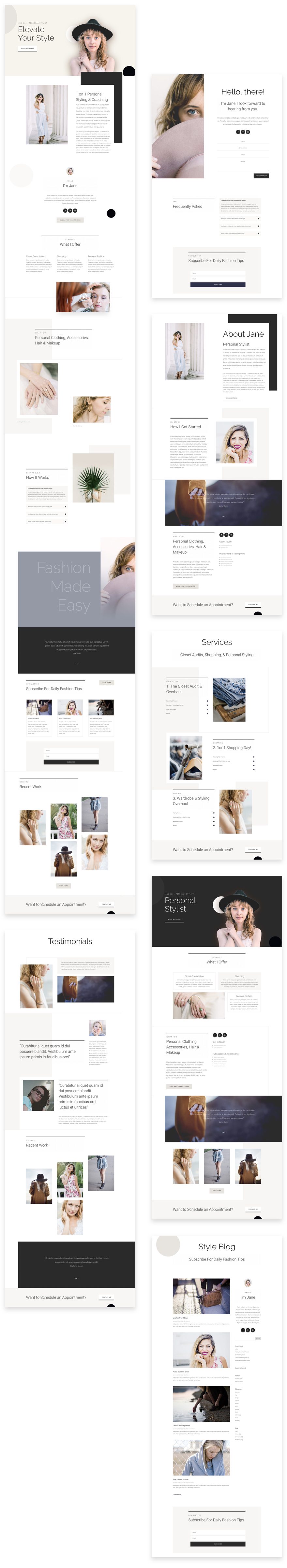 personal stylist layout pack