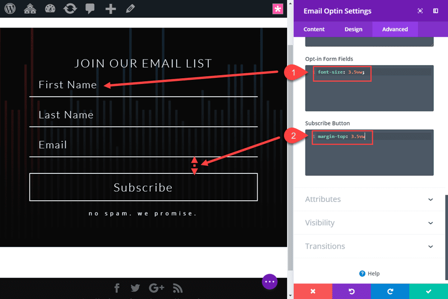 divi email opt-in module