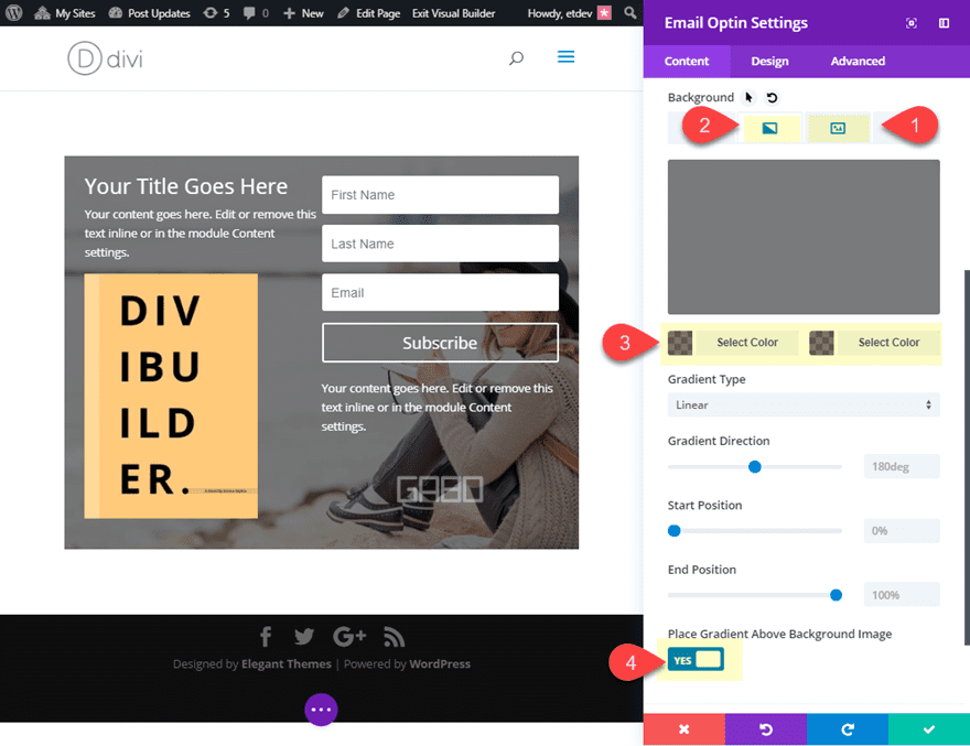 divi email opt-in module