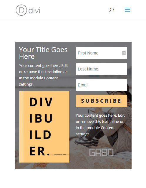 divi email opt-in module