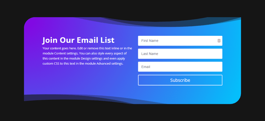 divi email opt-in module