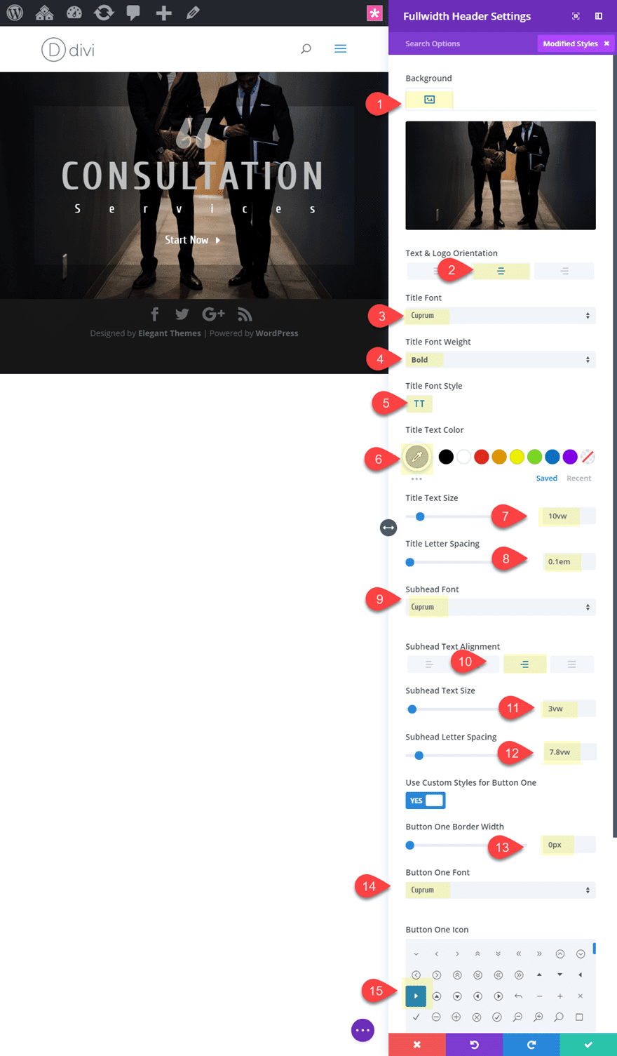 divi header module