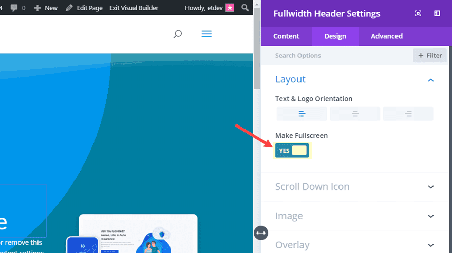 divi header module