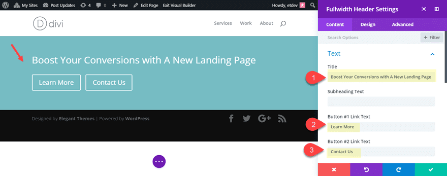 divi header module