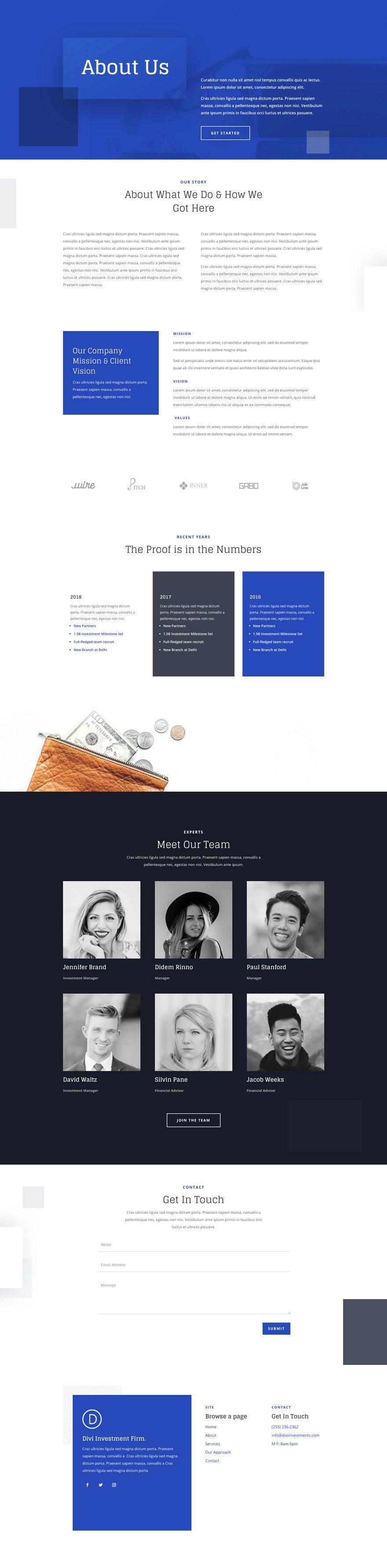 investment company layout pack