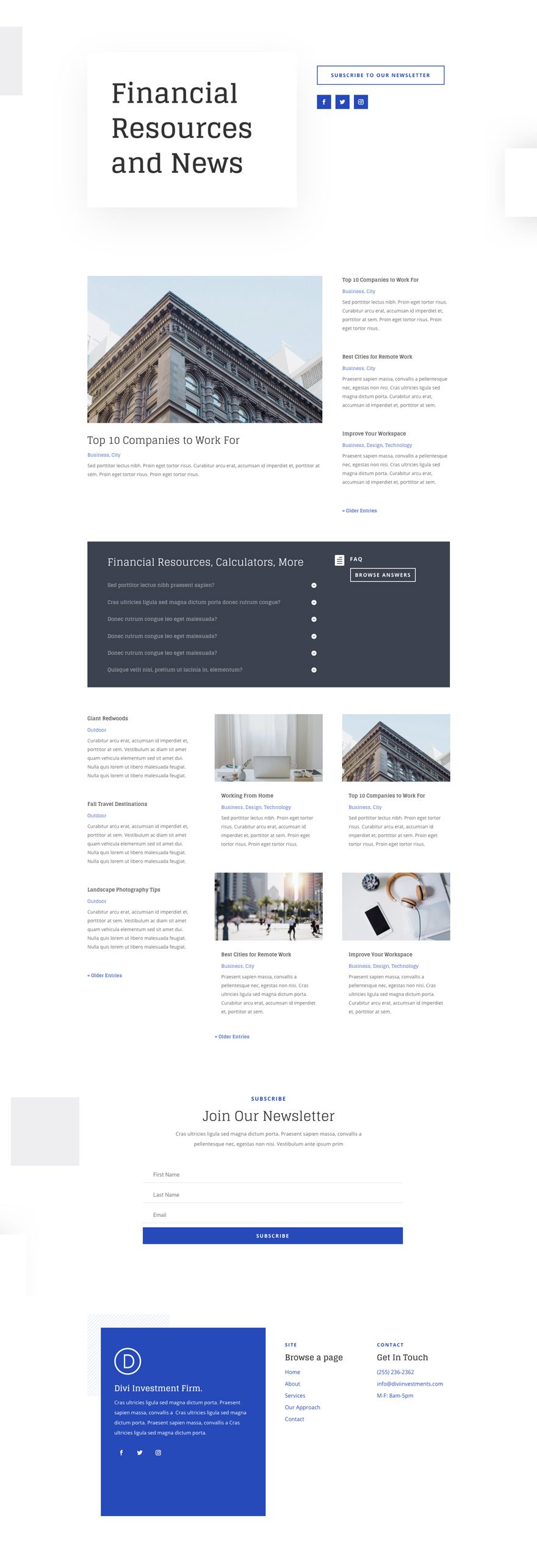 investment company layout pack