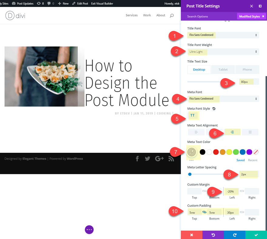 divi post title module