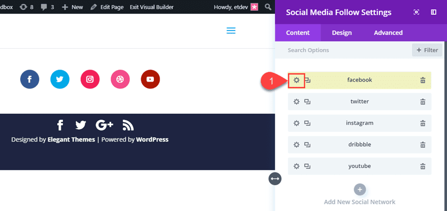 social media follow button