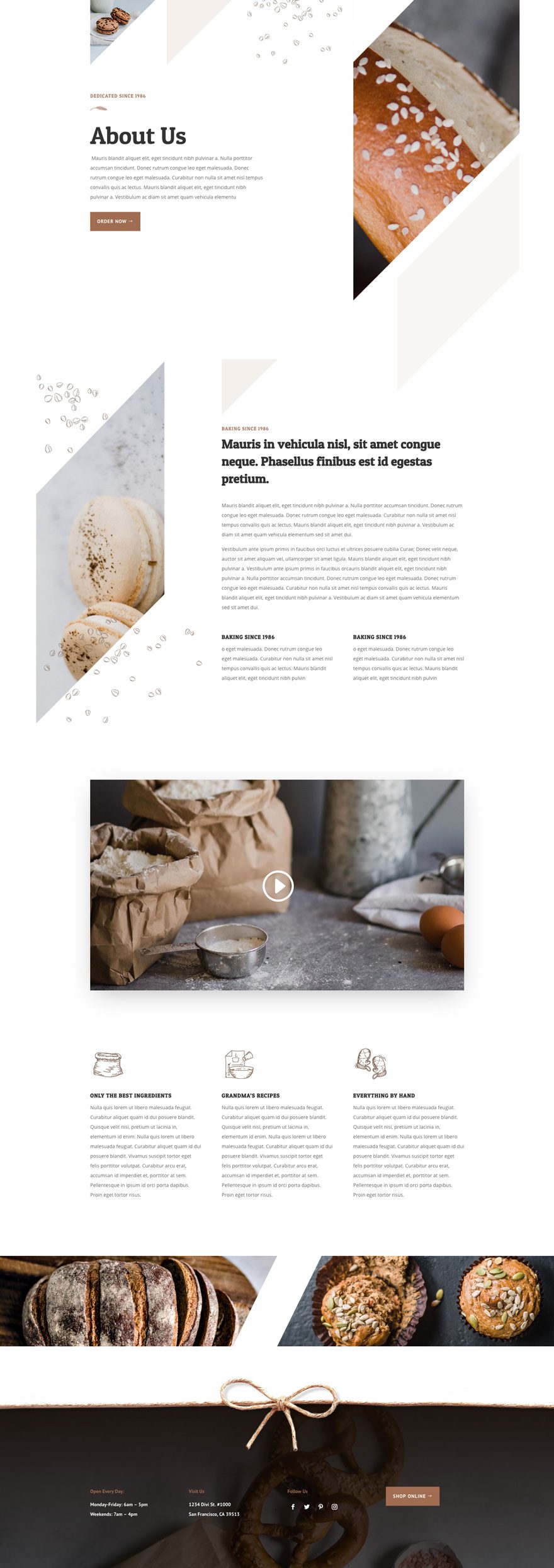 divi bakery layout pack