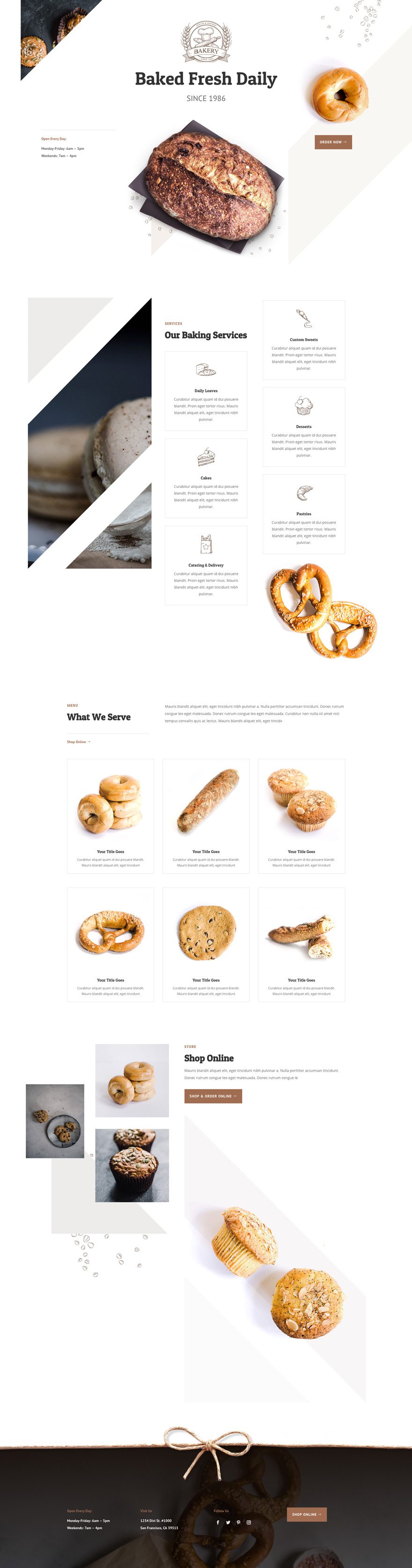 divi bakery layout pack