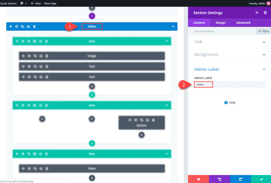 divi quick actions