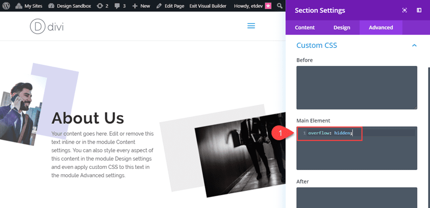 position images in Divi