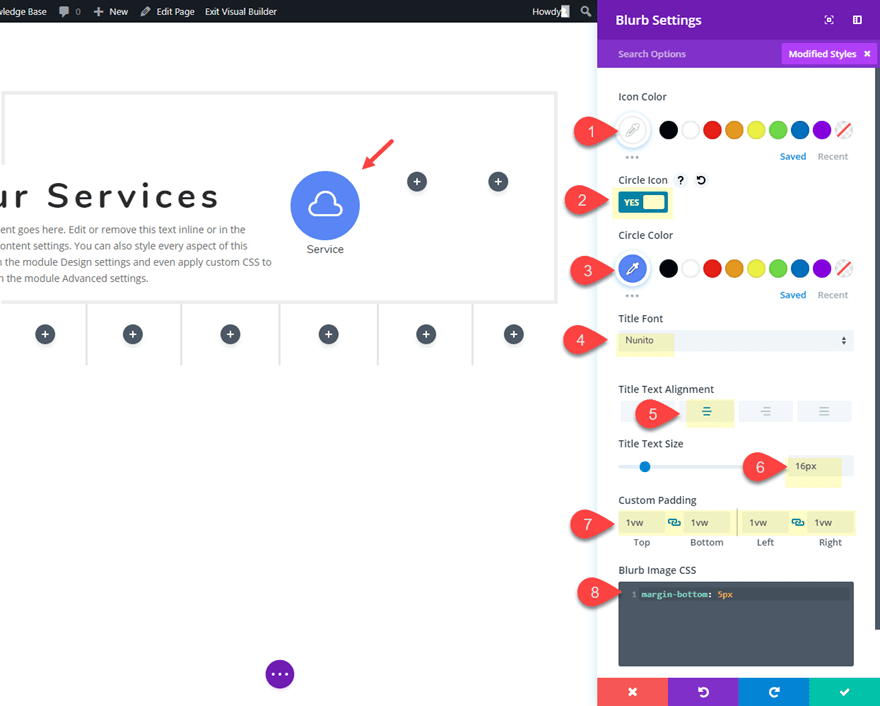 blurb module layout