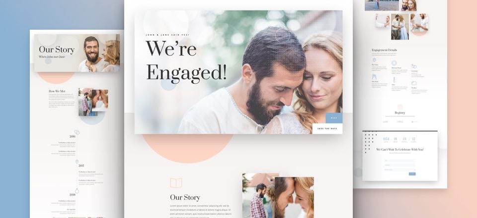 Get a FREE Wedding Engagement Layout Pack for Divi