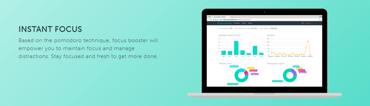 The FocusBooster website.