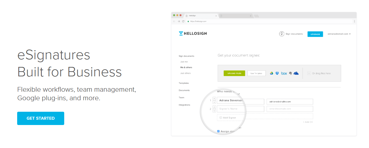 The HelloSign website.