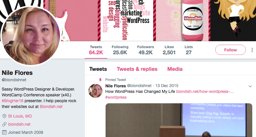 Nile Flores' Twitter profile.