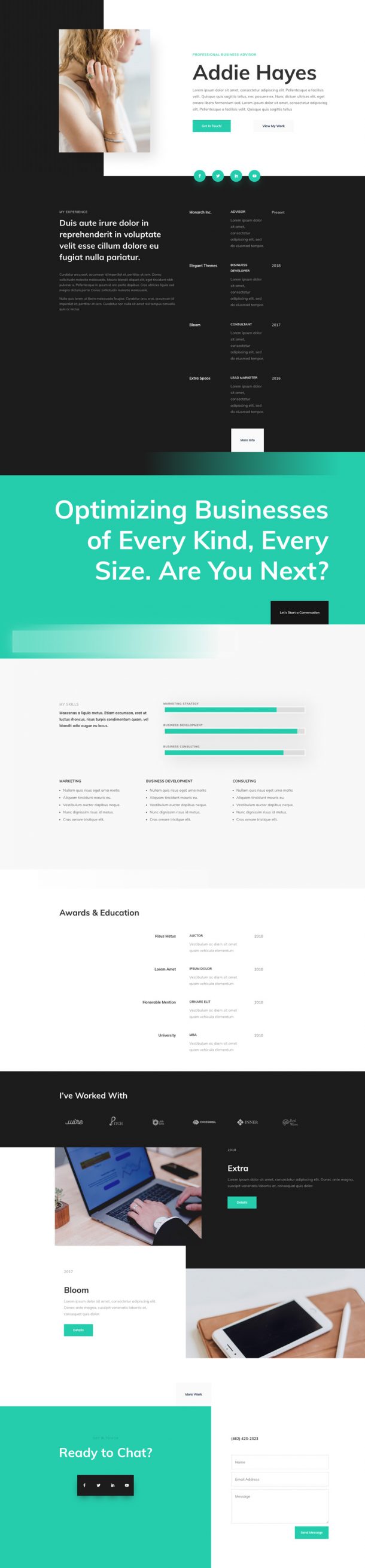 Get a FREE Professional CV Layout Pack for Divi