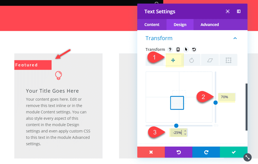 rotate text in divi
