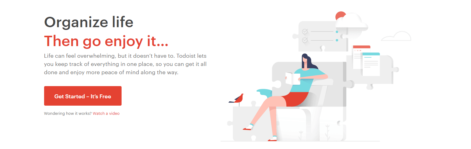 The Todoist webpage.