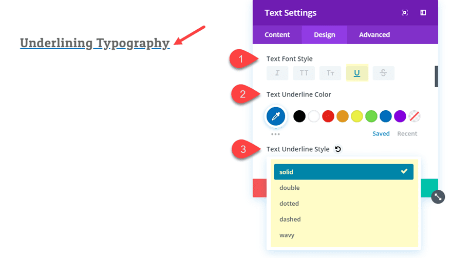 text underlining styles