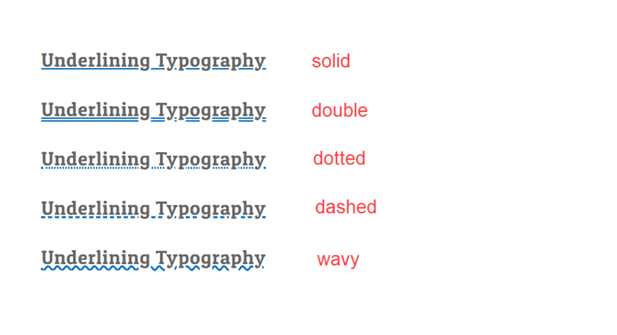 text underlining styles